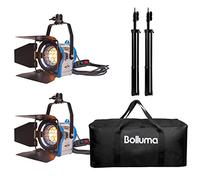 2x500W Photo Studio Fresnel Tungstène Spotlight Vidéo Film Kit Eclairage Mandarine Continu Projecteur avec Support de Lumière, Sac Trépieds et Ampoule Halogène pour Photographie