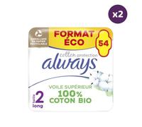 2x54 Serviettes Hygiéniques Always Cotton Protection - Long Plus