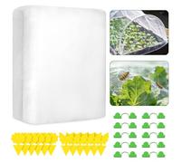 2x5M Filet Anti Insecte avec 12 Pièges Collants et 10 Clips de Serre, Protection Fine et Douce pour Le Filet fraisier, Filet Jardin Potager pour la Prévention Efficace des Infestations d'Insectes