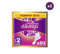 2x80 Serviettes Hygiéniques Always Platinum - Long Plus