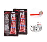 2x85g Pate a Joint Moteur,Joint Carter Huile Moteur,Silicone Haute Temperature,Carburateur Mastic en Silicone,D'étanchéité du Service du Moteur Silicone,Plage de Température -60 °C à 320 °C (Rouge)