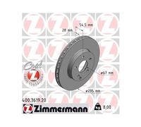 2xDisque de frein ZIMMERMANN 400.3619.20 convient pour MERCEDES-BENZ