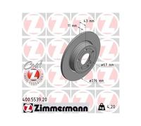 2xDisque de frein ZIMMERMANN 400.5539.20 convient pour MERCEDES-BENZ