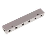 2xG 1/4'' x 12xG 1/8'' Bloc de distribution en aluminium double face 16 bar