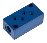 2xG 1/4'' x 8xM5 Bloc de distribution en aluminium unilatéral 16 bar