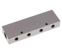 2xG 3/8'' x 8xG 1/8'' Bloc de distribution en aluminium double face 16 bar