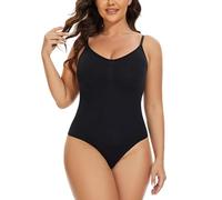 2XK-NOV Body String Gainant Sexy pour Femme, Sculptant Invisible Shapewear, Body Gainant Femme Ventre Plat, Avec Bandoulière Réglable, Pression légère & Confortable (noir (tissu cool), XXL)