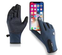 2XK-NOV Gants Tactile pour Homme et Femme(Largeur de Paume ＜9cm), Gants de Cyclisme Coupe-Vent Doublure Fine en Peluche, pour Ski, Extérieur, Pêche, Course, Printemps et Automne (Bleu, M)