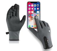 2XK-NOV Gants Tactile pour Homme et Femme(Largeur de Paume <9cm), Gants de Cyclisme Coupe-Vent Doublure Fine en Peluche, pour Ski, Extérieur, Pêche, Course, Printemps et Automne (Gris, M)