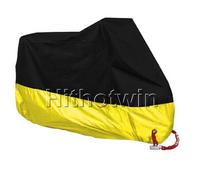 2xl Pour 2101-2200mm - Cubierta Negra Para Motocicleta, Protector Uv Para Exteriores, Impermeable, A Prueba De Polvo, Antirrobo, Con Orificio Para Cerradura - Jaune