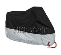 2xl Pour 2101-2200mm - Cubierta Negra Para Motocicleta, Protector Uv Para Exteriores, Impermeable, A Prueba De Polvo, Antirrobo, Con Orificio Para Cerradura - Argent