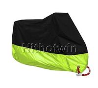 2xl Pour 2101-2200mm - Cubierta Negra Para Motocicleta, Protector Uv Para Exteriores, Impermeable, A Prueba De Polvo, Antirrobo, Con Orificio Para Cerradura - Citron