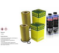 2xMANN-FILTER Ölfilter-hu 718/1 Y + 2xLIQUI Moly Pro-Line Nettoyant Moteur