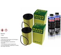 2xMANN-FILTER Ölfilter-hu 931/5 X+ 2xLIQUI Moly Pro-Line Nettoyant Moteur