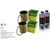 2xMANN-FILTER Ölfilter-hu 932/6 N + 2xLIQUI Moly Pro-Line Nettoyant Moteur