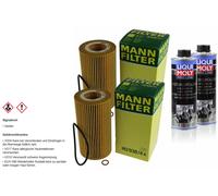 2xMANN-FILTER Ölfilter-hu 938/4 X+ 2xLIQUI Moly Pro-Line Nettoyant Moteur