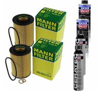 2xMANN Ölfilter-hu 822/5 X+ 2xLiqui Moly Pro-Line Nettoyant Moteur / 2x Cera Tec
