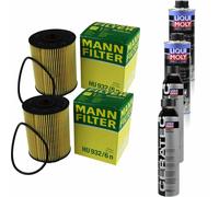 2xMANN Ölfilter-hu 932/6 N + 2xLiqui Moly Pro-Line Nettoyant Moteur / 2x Cera