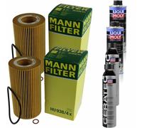2xMANN Ölfilter-hu 938/4 X+ 2xLiqui Moly Pro-Line Nettoyant Moteur / 2x Cera Tec