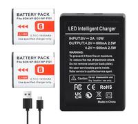 2XNP-BG1 / NP-FG1 Batterie 1400mAh et Chargeur Compatible avec Appareils Photo Sony Cyber-Shot DSC-H3 H7 H9 H10 H55 H70 H90 HX5V HX7V HX9V HX10V HX20V W30 W50 W55 W70 W80 W90 W120 DSC-N1 DSC-T20