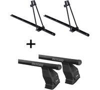 2xPorte-vélos ORION + barres de toit Menabo Tema en acier compatibles avec la BMW Série 5 F10 (4 portes) 2010-2016