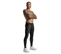 2XU Homme Tights de compression Light Speed, Noir/Doré Réfléchissant, XS EU