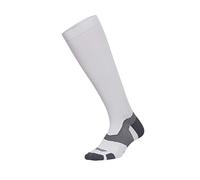 2XU Mixte Vectr Light Cushion Full Length Socks Chaussettes de compression, blanc/gris, L EU