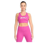 2XU Motion Racerback Crop Soutien-Gorge de Sport, Festival/Blanc, L Femme