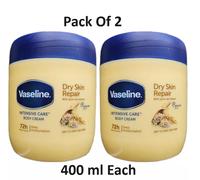 2XVaseline Intense Soin Corps Crème Sec Peau Réparation avec Pure Avoine Extrait