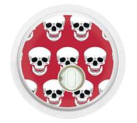 2xx Autocollant tête de mort pour FreeStyle Libre 3 Capteur Rouge