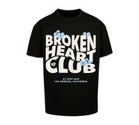 2Y Studios T-Shirt 'Broken Heart Club' bleu pastel / noir / blanc, Taille L