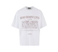 2Y Studios T-Shirt 'Homini' marron / blanc cassé, Taille S