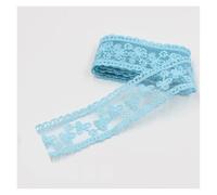 2Yard/Lot 35mm Embroidery Lace Trims Exquisite Sewing Ribbon Webbing DIY Trimmings For Wedding Party Girl Dress Accessories(Blue 35mm)