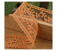 2Yard/Lot 35mm Embroidery Lace Trims Exquisite Sewing Ribbon Webbing DIY Trimmings For Wedding Party Girl Dress Accessories(Orange 35mm)