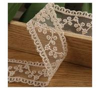 2Yard/Lot 35mm Embroidery Lace Trims Exquisite Sewing Ribbon Webbing DIY Trimmings For Wedding Party Girl Dress Accessories(Khaki)