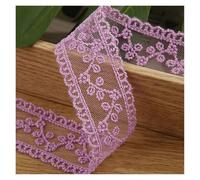2Yard/Lot 35mm Embroidery Lace Trims Exquisite Sewing Ribbon Webbing DIY Trimmings For Wedding Party Girl Dress Accessories(Purple 35mm)