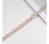 (2Yards/roll) White Beige Embroidered Cotton Lace Ribbons Net Fabric Trims DIY Sewing Handmade Craft Materials Cake Party Decors(Light Khaki)