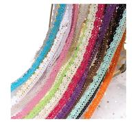 (2Yards/roll) White Beige Embroidered Cotton Lace Ribbons Net Fabric Trims DIY Sewing Handmade Craft Materials Cake Party Decors(Light Purple)