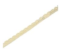 (2Yards/roll) White Beige Embroidered Cotton Lace Ribbons Net Fabric Trims DIY Sewing Handmade Craft Materials Cake Party Decors(Light Yellow)