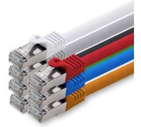3,0 M - 7 Couleurs - 7 Pièces Câble Réseau Cat.7 Câble Patch Sftp Pimf Lszh Câble Gigabit Lan Câble Brut Cat7 10Gb S Avec Connecteur Rj45 Cat6A Compatible Avec Cat5 Cat6 Cat7 Cat8[Cable05711]