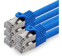 3,0 m - bleu - lot de 5 câbles réseau CAT.7 câble patch SFTP PIMF LSZH câble Gigabit Lan 10Gb s câble brut cat7 avec connecteur RJ45 Cat6a compatible avec CAT5 CAT6 cat7 cat8