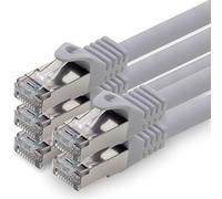 3,0 m - gris - lot de 5 câbles réseau CAT.7 câble patch SFTP PIMF LSZH câble Gigabit Lan 10Gb s câble brut cat7 avec connecteur RJ45 Cat6a compatible avec CAT5 CAT6 cat7 cat8
