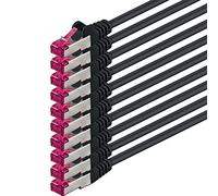 3,0 m - noir - 10 pièces - câble réseau CAT6a (10Gb/s) S-FTP CAT 6a Lanka câble - certifié GHMT PIMF 500 MHz compatible CAT 5e CAT 6 CAT7 pour switch, routeur, modem, Internet