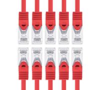 3,0 M - Rouge 10 Pièces Câble Réseau Cat7 Câble Patch Sftp Câble Lanka Câble Brut 10Gb/S 500 Mhz Assemblé Avec 2 Fiches Rj45 Cat 6A[CAB9167019]
