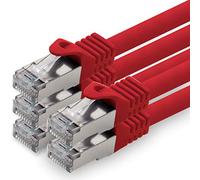 3,0 m - rouge - lot de 5 câbles réseau CAT.7 câble patch SFTP PIMF LSZH câble Gigabit Lan 10Gb s câble brut cat7 avec connecteur RJ45 Cat6a compatible avec CAT5 CAT6 cat7 cat8