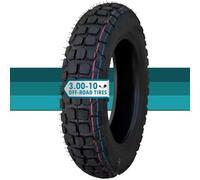 3.00-10 Pneu Tubeless, Traction Bloc, 4 P.R., Résistant aux Piqures, Haute Adhérence for Vélo Électrique, ATV, Moto, Charge Max 150 kg, Conception Durables et Anti-Abrasion(1本)