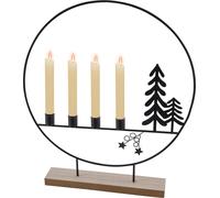 3.00 Présentoir de Noël dans un anneau - env. 46 x 40 cm - Porte-bougies de l'Avent avec motif