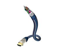 In-akustik Premium - High Speed HDMI Kabel mit Ethernet, HDMI 2.0, Blau/Silber, 3m