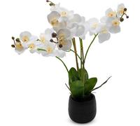 3.03 Orchidée artificielle en pot noir - env. 67 cm - Plante décorative (grande / noire)