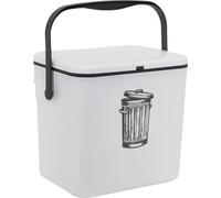 3.03 Poubelle 6 litres en blanc - à accrocher aux portes de la cuisine - ca. 25x19,5x23 cm en plastique